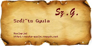 Szüts Gyula névjegykártya